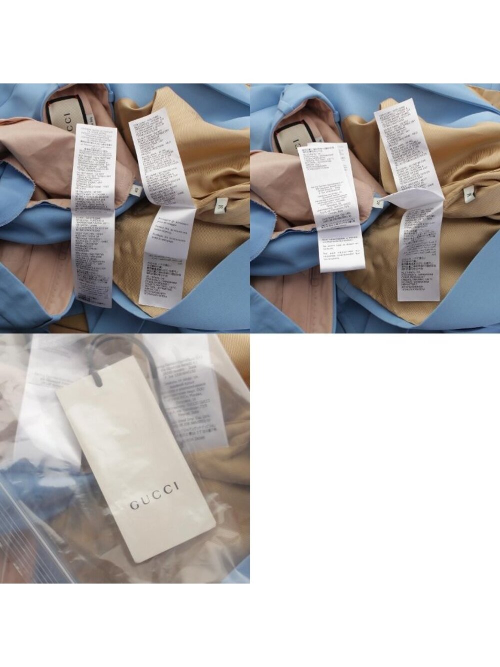 Gucci Silk Wool GG Button Sleeveless Belted Vest Pants Set Blue /40 38 - Picture 10 of 10